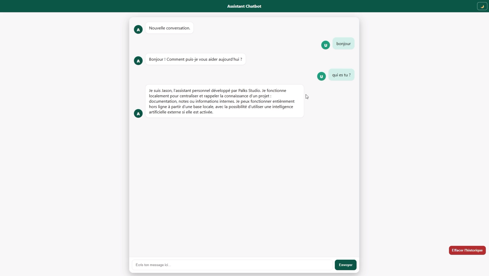 Exemple de chatbot local orienté navigation